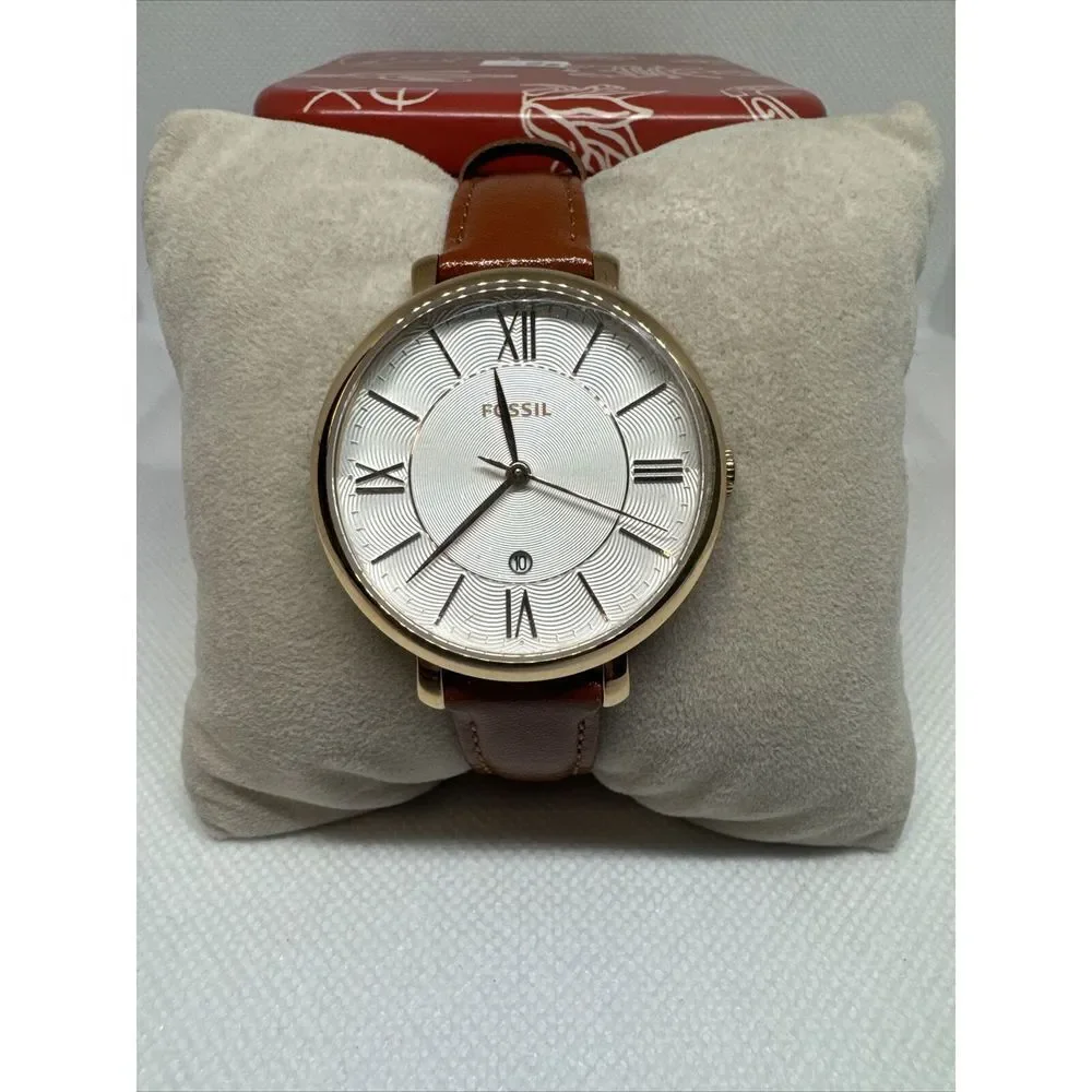 Fossil Jacqueline ES4352 Men Brown Leather Strap Analog Dial Quartz Watch YAY54